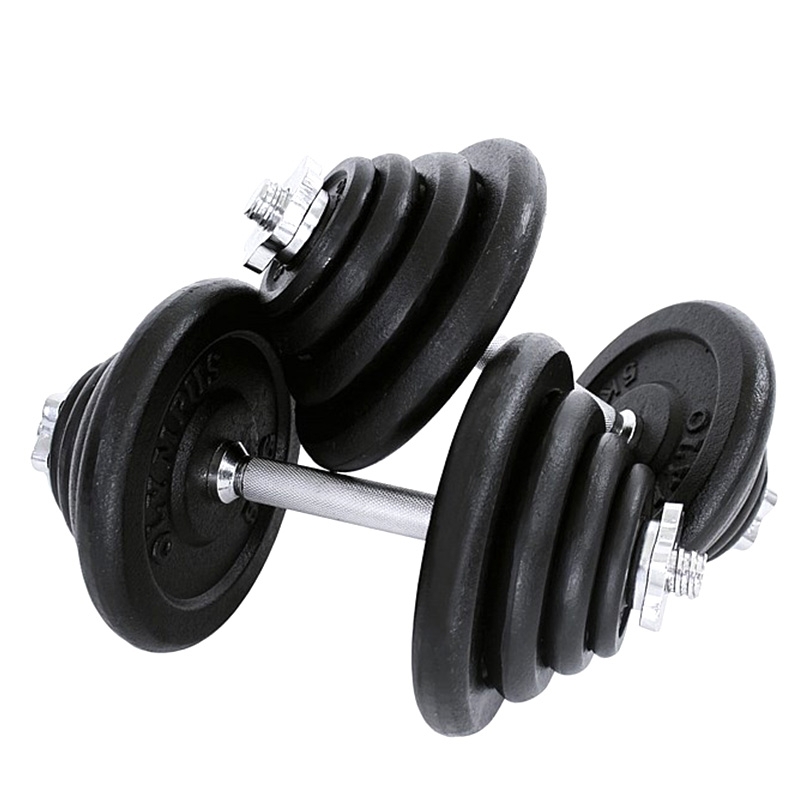 Kit haltères musculation avec barre d'extension 30 kg pour hommes et femmes  musculation prise de masse sport fitness noir